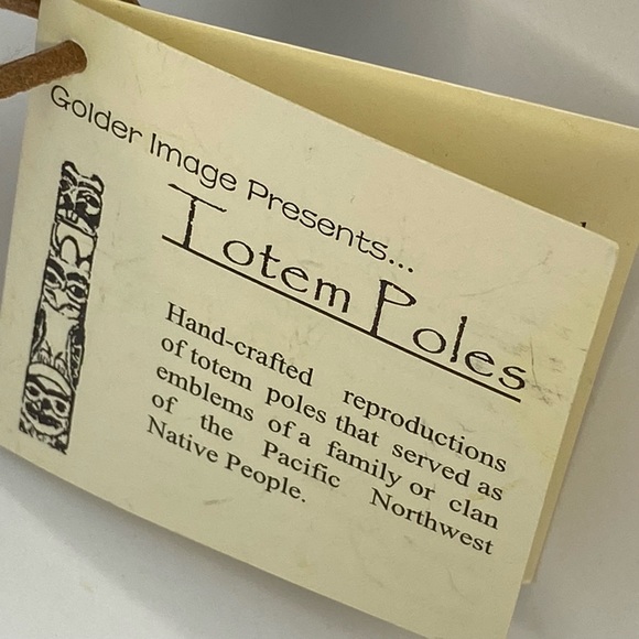 Golder Image Totem Pole Ornament Hand-crafted Reproduction Alaska New tag 5” - Picture 6 of 14